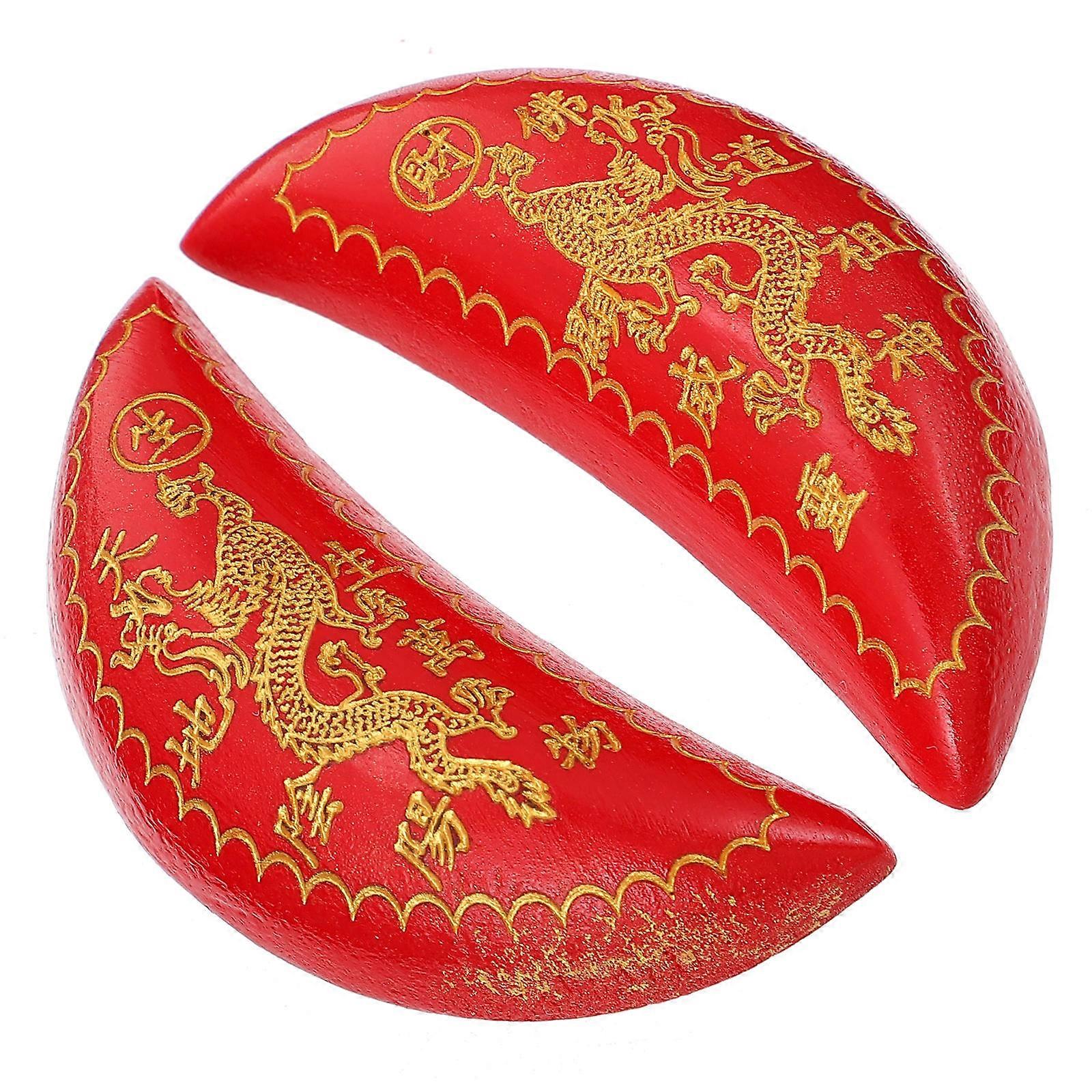 Red Divination Cup for Home Made of Synthetic Material Lightweight and 1 Pair