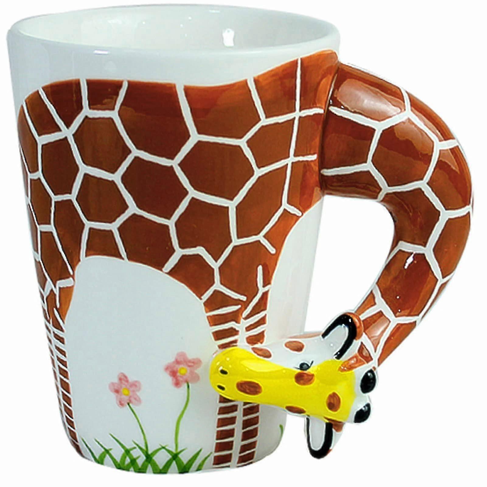 3d Coffee Mug Funny Animal Porcelain 13.5 Oz Tea Cup. Hi, I Am A Giraffe With Long Neck And Legs