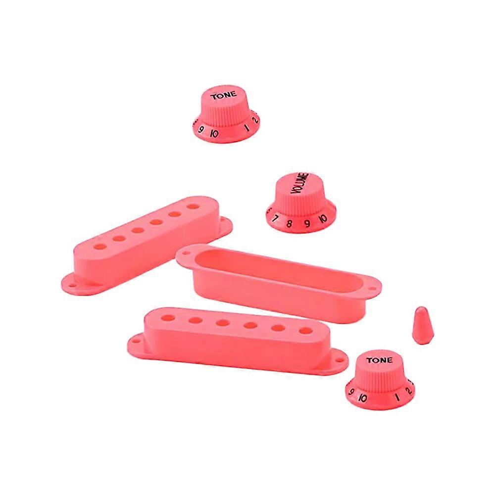 Watermelon Red Guitar Pickup Cover Protective Plastic with Volume Tone Knobs and Switch Tip for Guitar Use