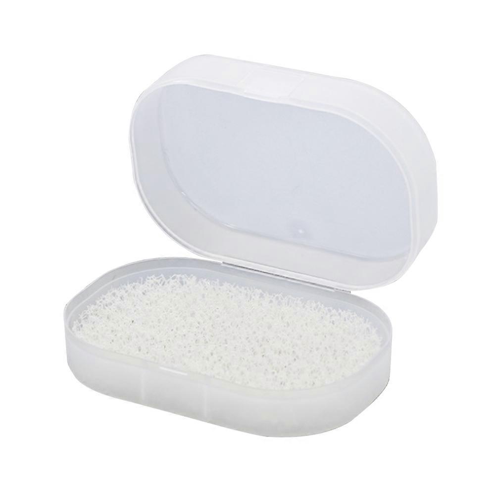 Plastic Soap Dish with Sponge Pad for Bathroom Use White Generously Sized Fits Standard Soap Bars 2pcs