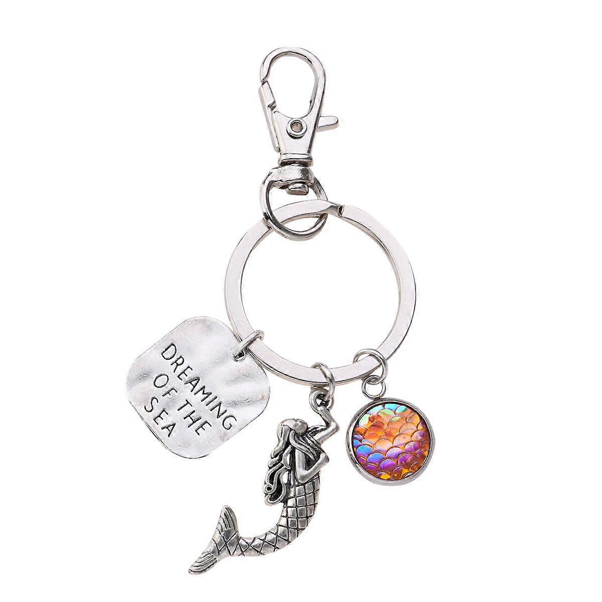 Mermaid Key Ring Key Pendant Sea Keyring Durable Metal Accessory For Men 1Pack