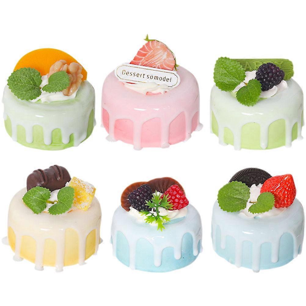 Toy Fake Cake Model Store Bakery Decor Assorted Color 6Pcs Star Shape