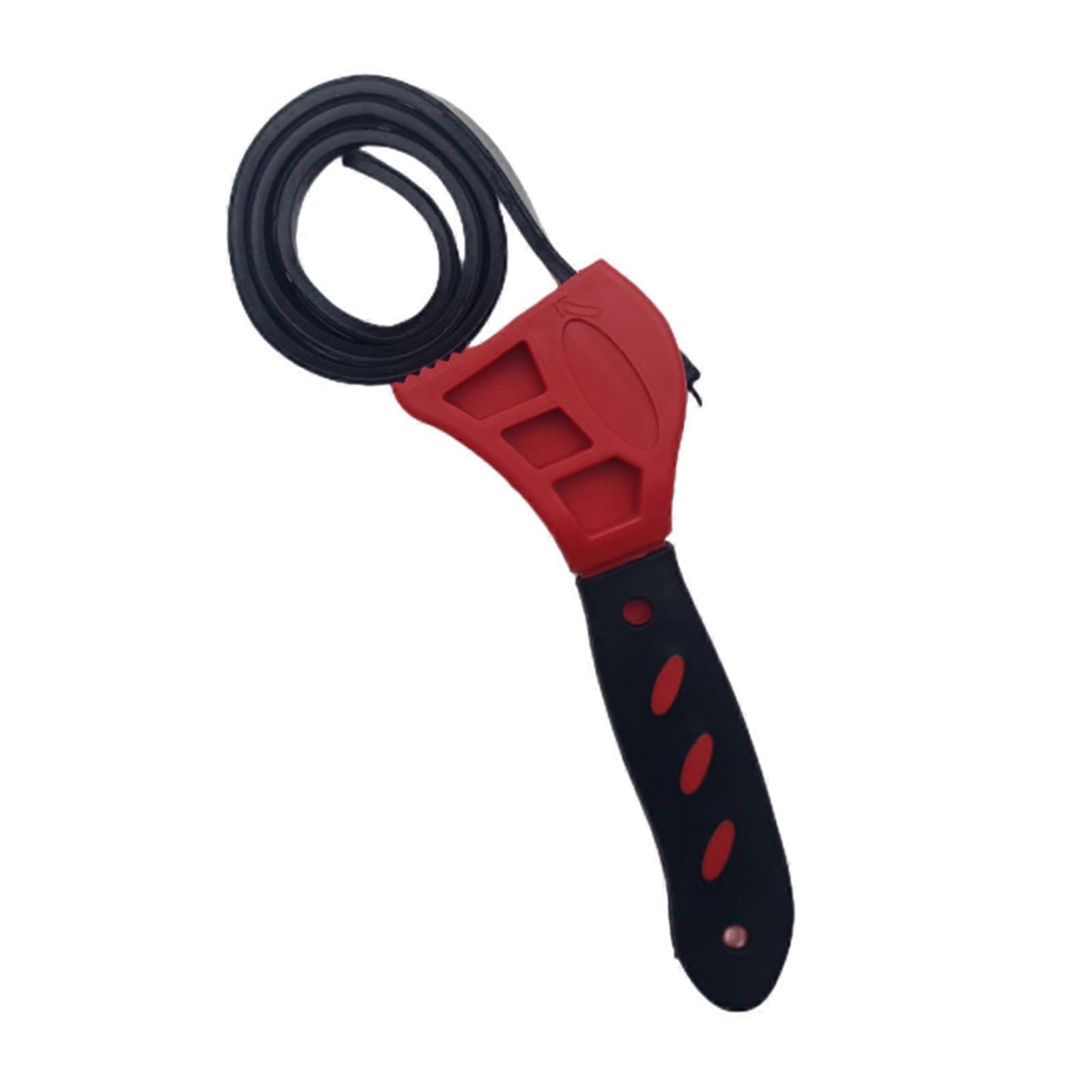 Multifunction belt wrench, no slip and easy to operate, upgraded multifunctional strap wrench for various pipe sizes and closures, red, 125mm.