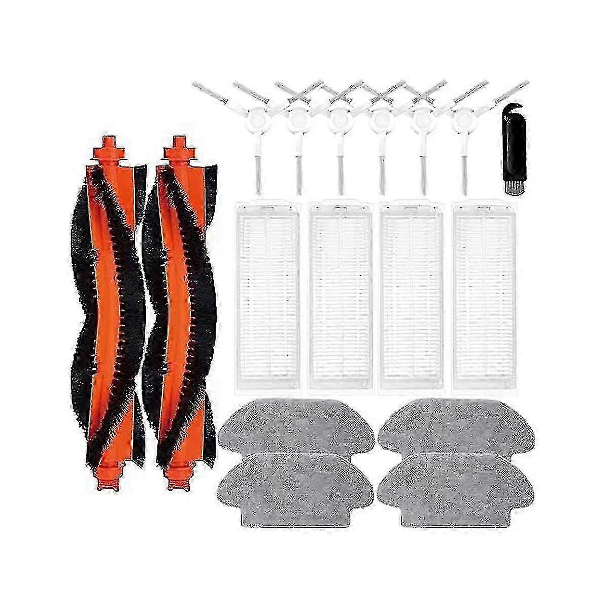 Compatible Accessory Set for Robot Vacuum S12 & Vacuum Mop 2S - Main Brushes, Side Brushes, Filters & Mop Wipes Replacement