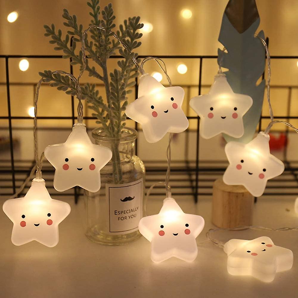 Baby Kids Cute Cloud Face Shape Lamp Room Light Corridor Decor Small Night Light Halloween Christmas Holiday String Lights 10 Led With Battery Powered