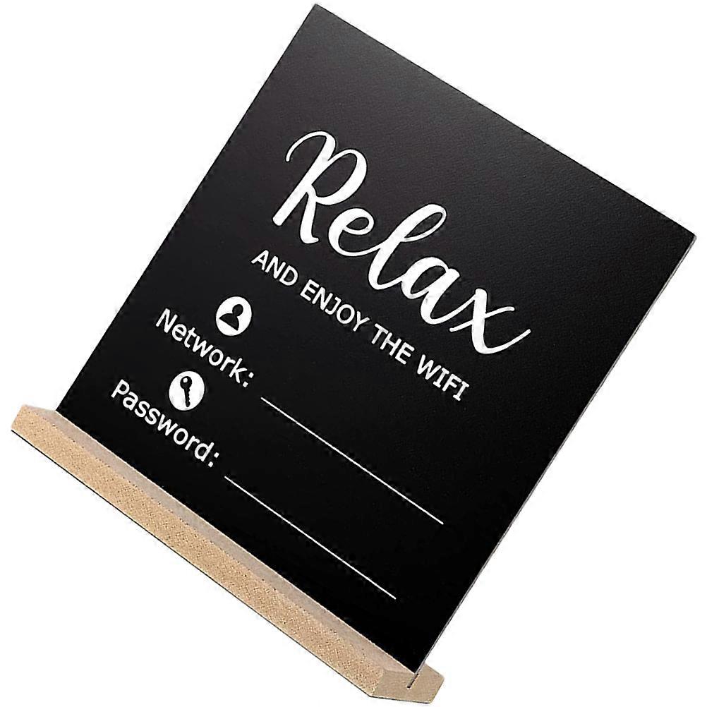 Elegant Freestanding Wooden Chalkboard Sign for WiFi Account and Password Display – Double Sided Decorative Tabletop Accessory for Home, Restaurant,
