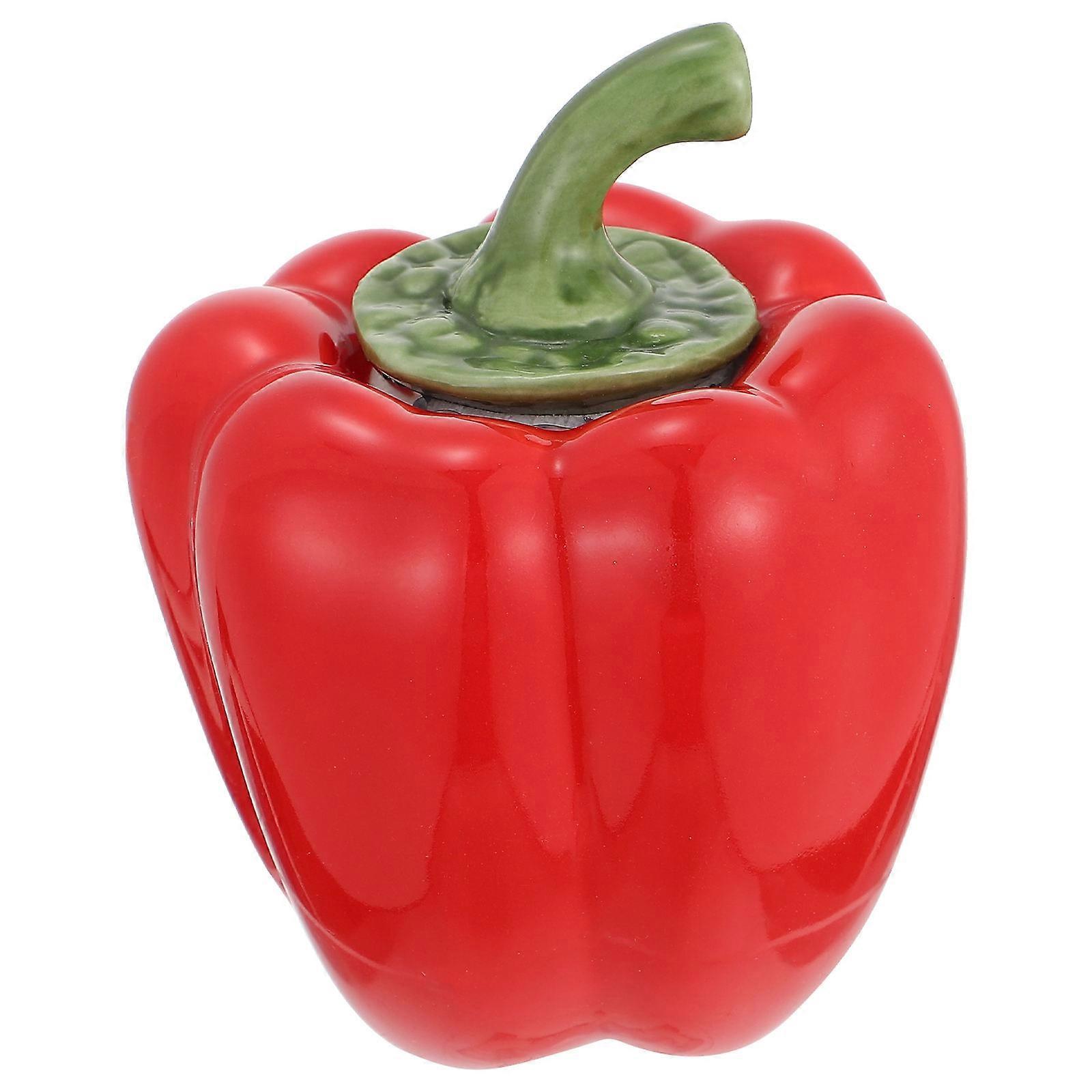 Ceramic Condiment Jar Pepper Shaped Storage Container Home Decoration .2x10.5CM Keeps Clean and Dry 1Pack