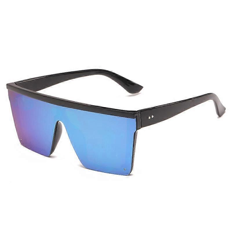 Vintage Flat Top Oversized One Piece UV400 Shade Mirror Square Retro Sunglasses Women Unique
