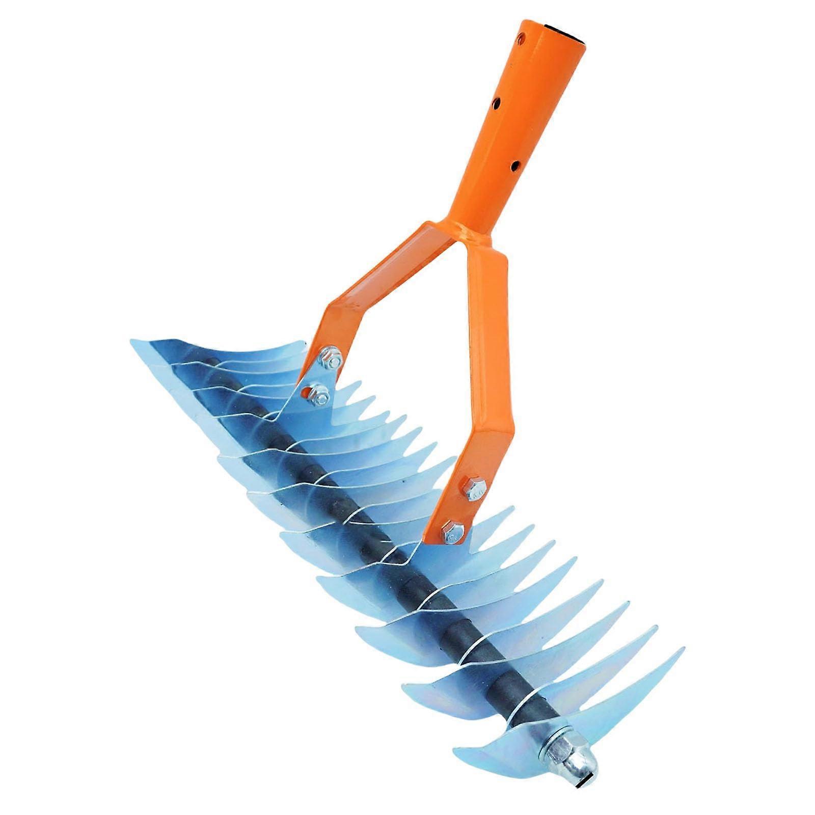 Stainless steel garden rake, 1.7 m, extendable handle, multifunctional tool for lawn, moss, dirt