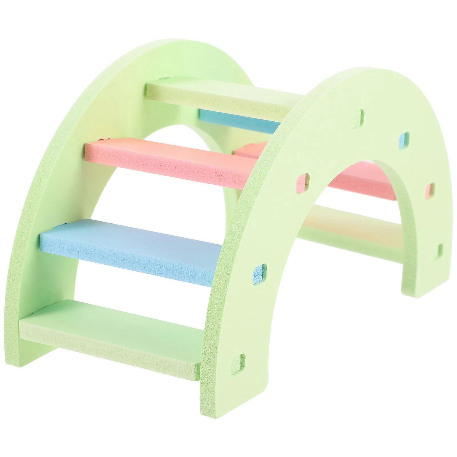 Light Green Hamster Bridge Toy for Small Pets Made of Safe PVC Expansion Sheet 6.3x3.9 Inches