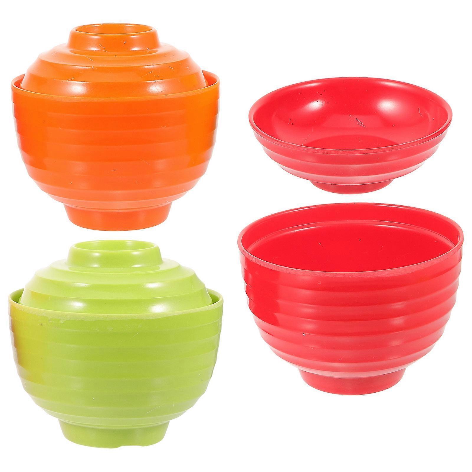 3Pcs Soup Bowl with Lid Japanese Rice Bowl Reusable Rice Bowl Steaming Cup for Baking Home