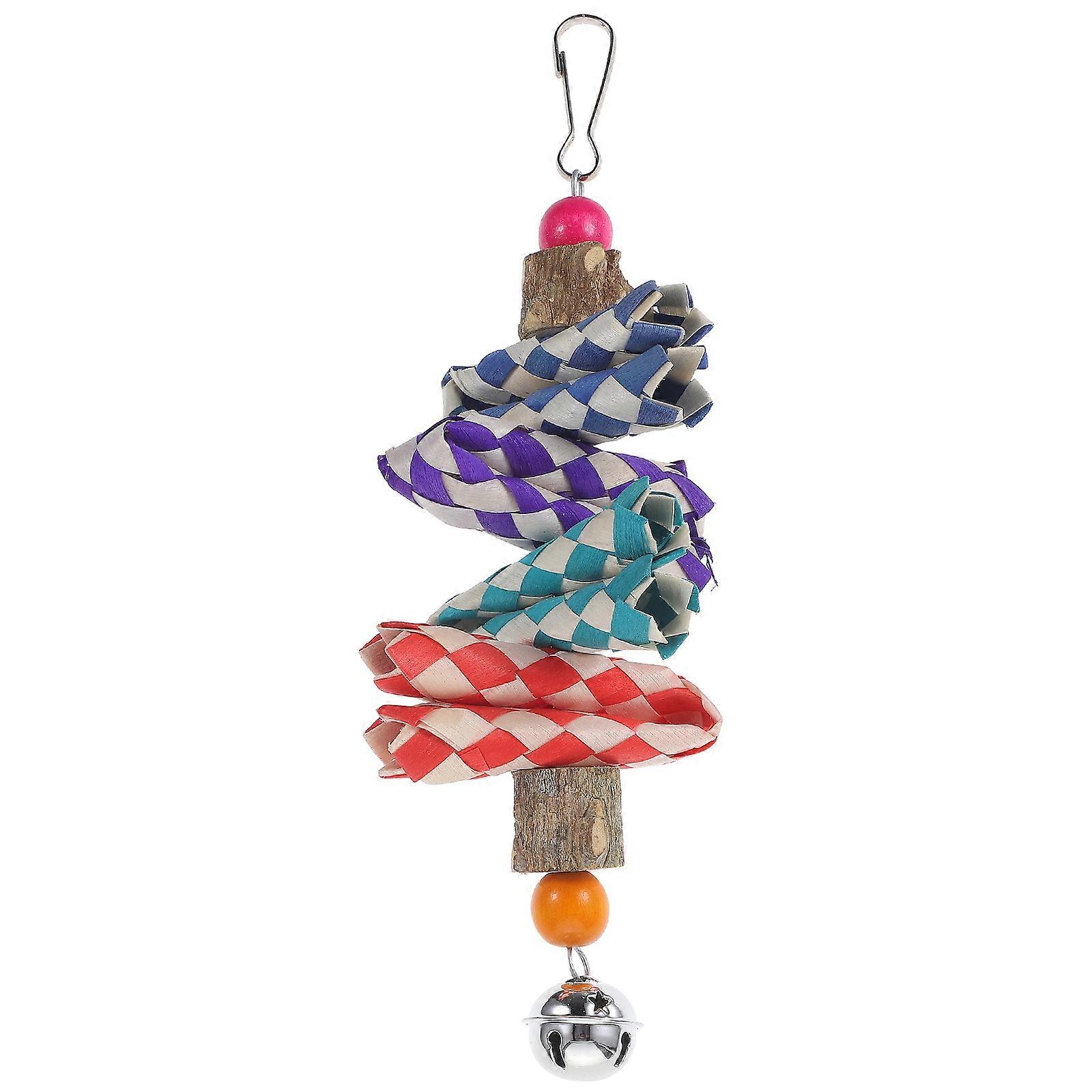Wooden Chewing Toy for Parrots, Hanging Bird Cage Shredding Toy for Parakeets, Cockatiels, and Birds – Engaging Nibbling Play for Fun Entertainment