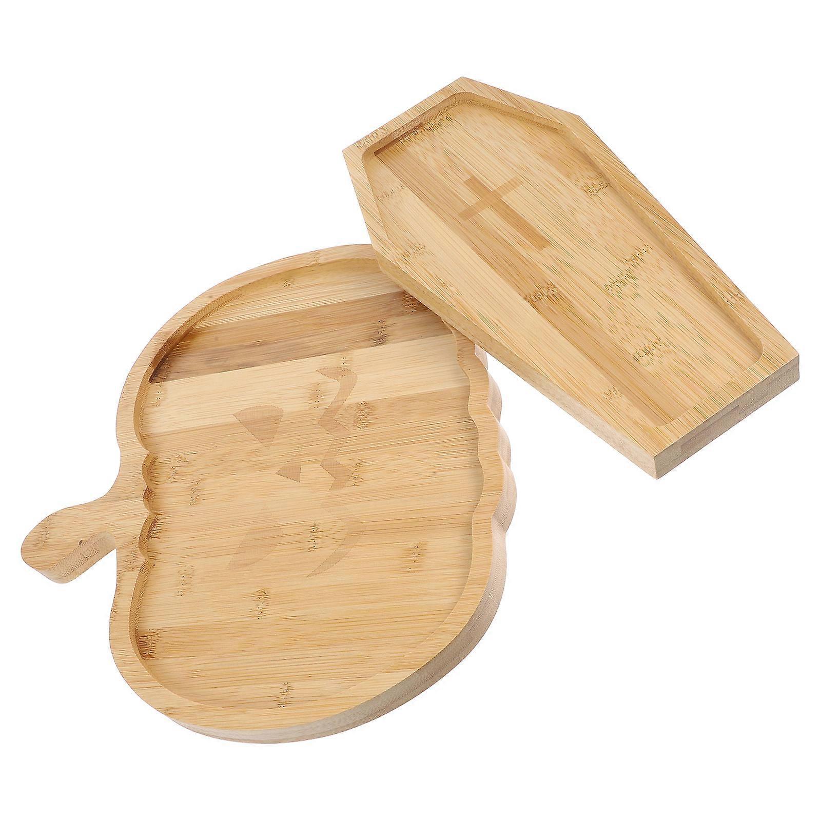 Wooden Serving Tray for Storage Versatile Reusable Tray for Fruit Dessert and Snacks 2 Pieces