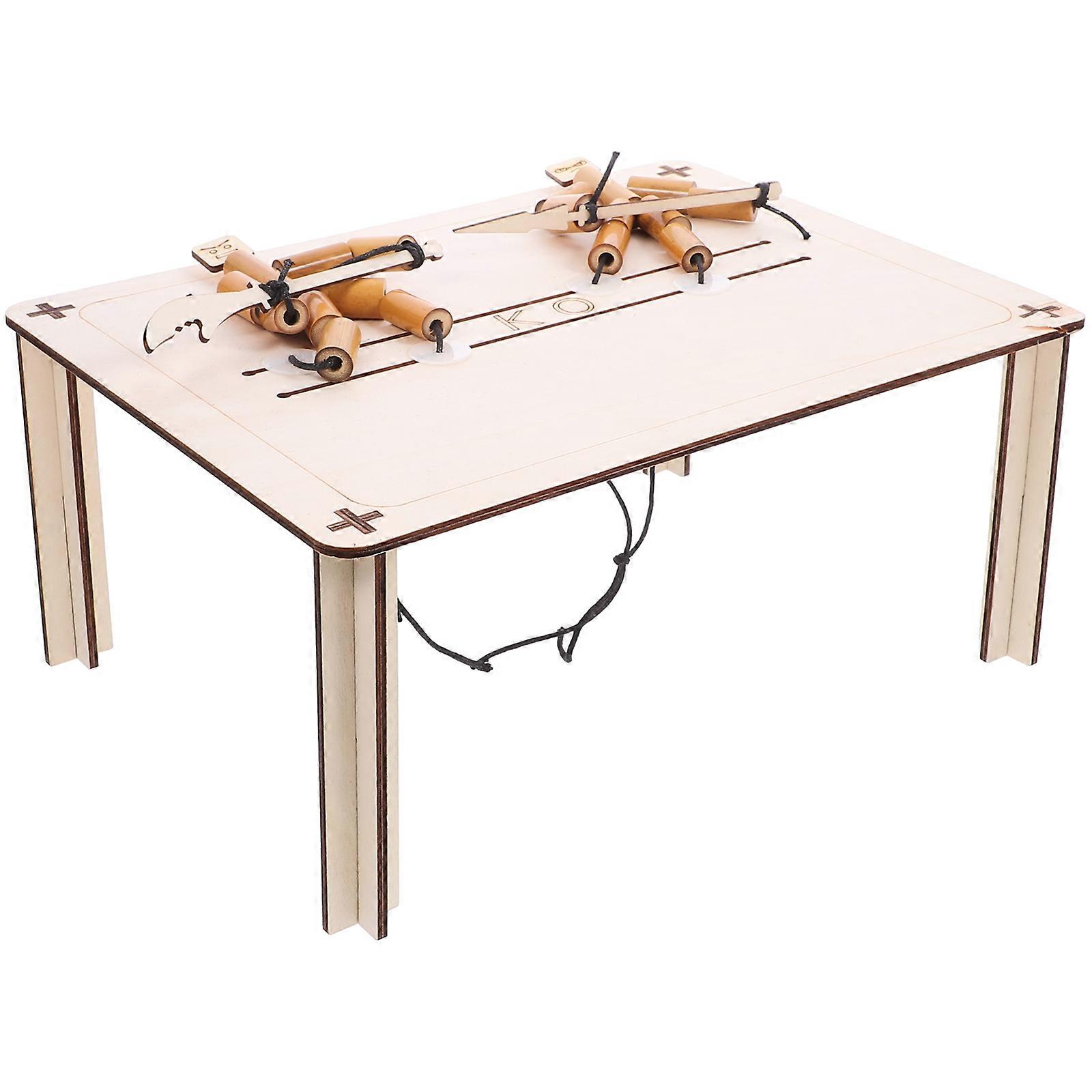 Bamboo Puppet Kit with Wooden Fighting Table for Decor Enhances Creativity and Problem Solving 1 Set