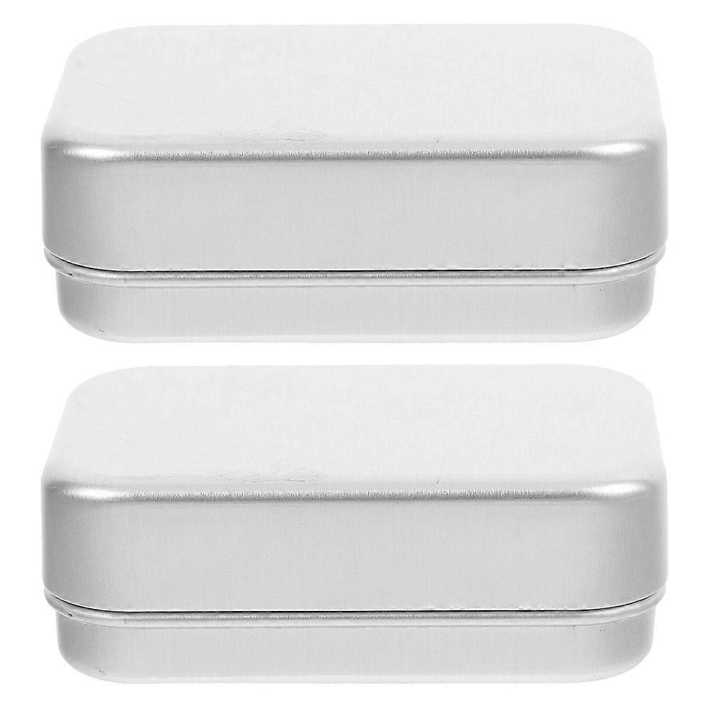 2Pcs Aluminum Soap Box Self Draining Soap Dish Metal Tin Box with Hinged Lid Large Empty Container Portable Case for Camping Travel Bathroom