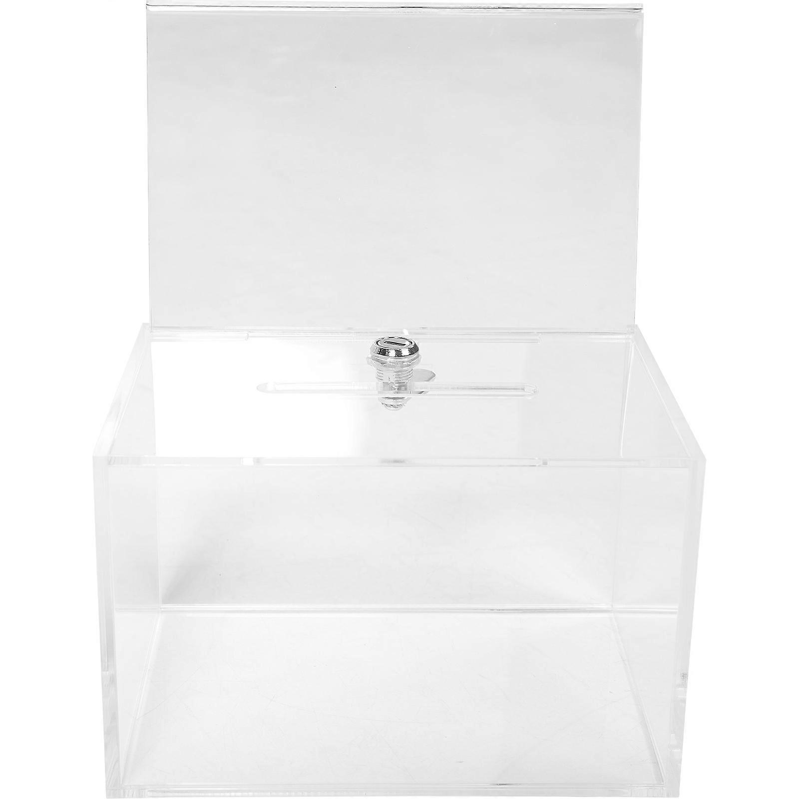 Acrylic Wall Mounted Mailbox with Key Lock Transparent Donation Box for Voting, Suggestions, and Charity – Durable & Spacious Design for Public Use