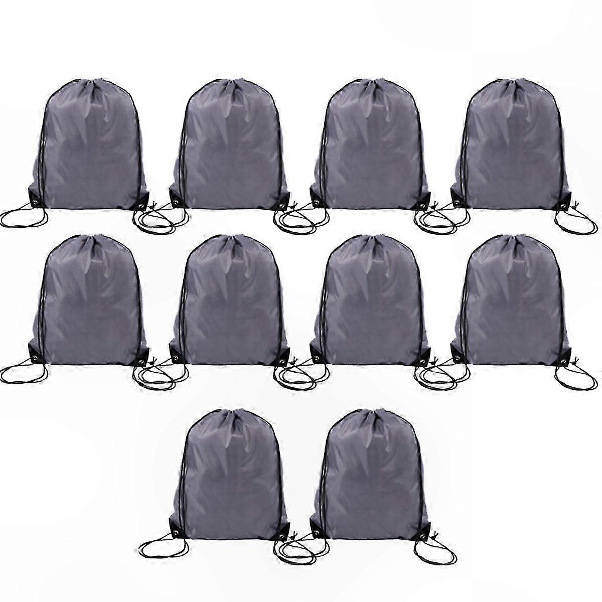 Gray Polyester Drawstring Bag for Sports and Marathon Use