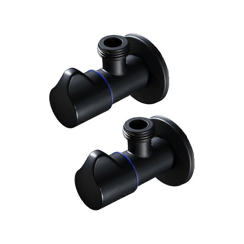 Brass Flow Control Valve 2Pcs Black with Rust-Resistant Durability for Shower Use