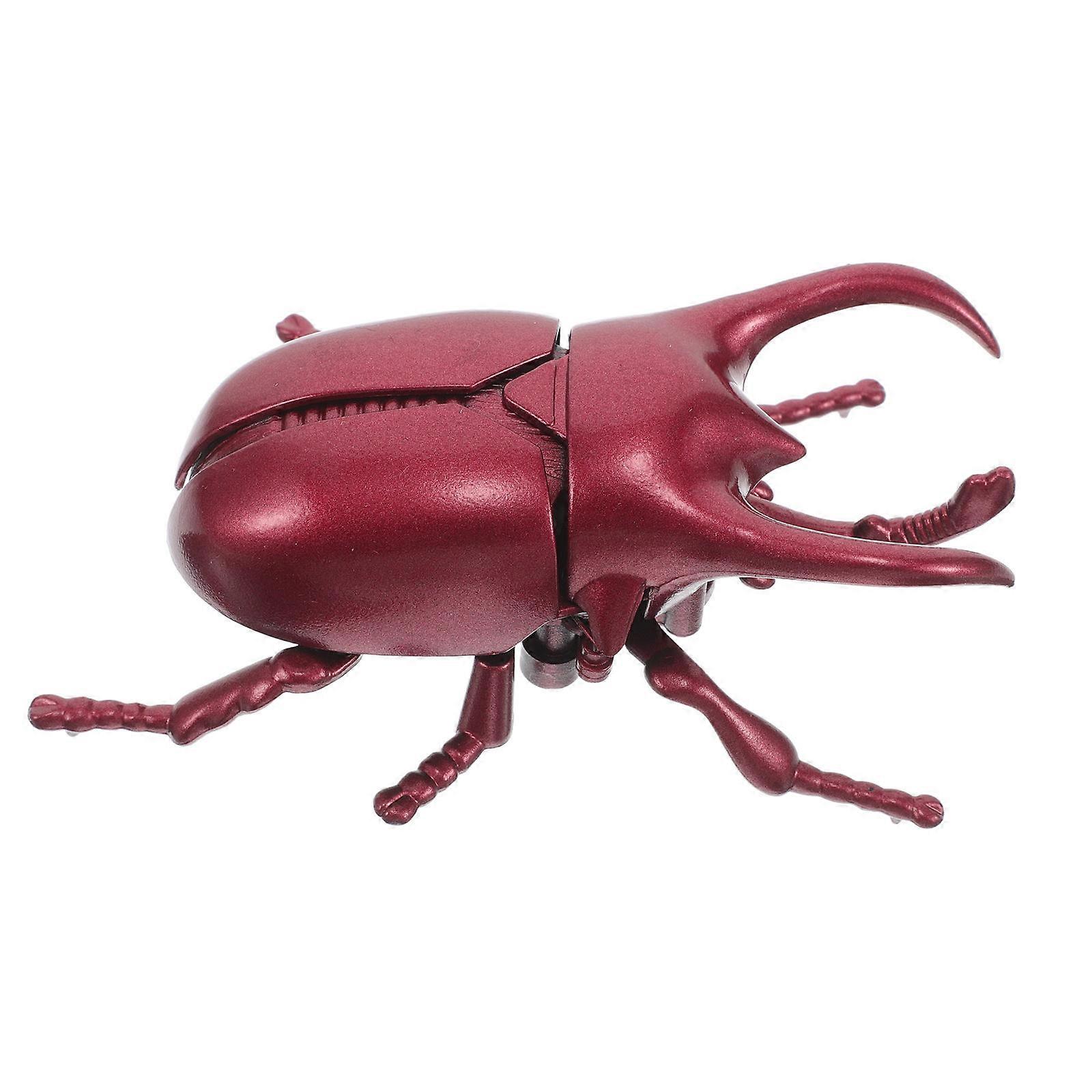 Realistic Clockwork Beetle Insect Model Figurine Red Plastic Wind Up Wind Up Bug for Party Decor