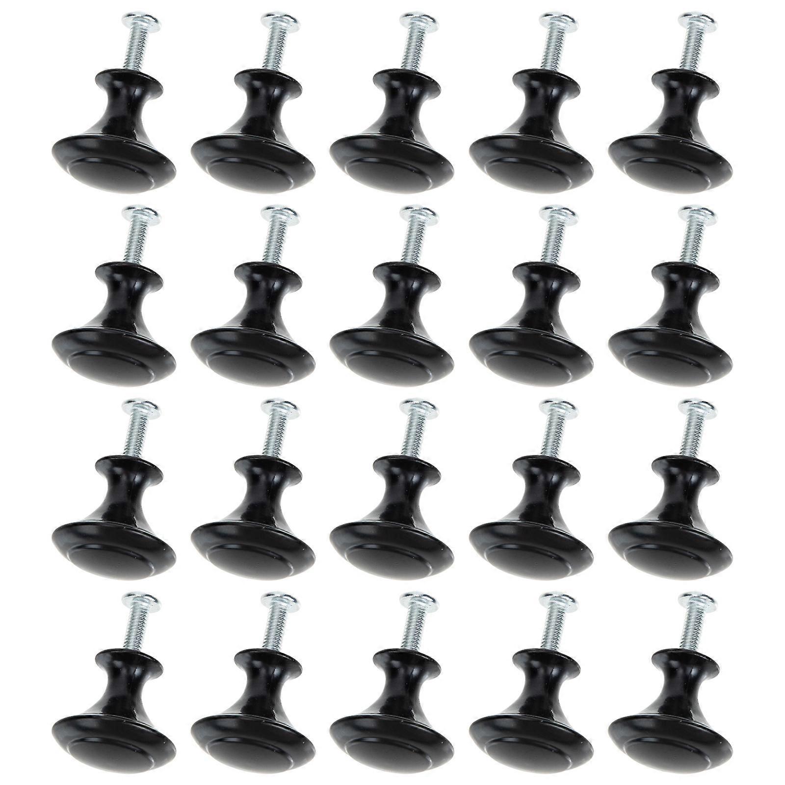Elegant Design Black Drawer Pulls Mushroom Shape Knobs Ideal For Furniture Doors Durable Usage 20 Sets
