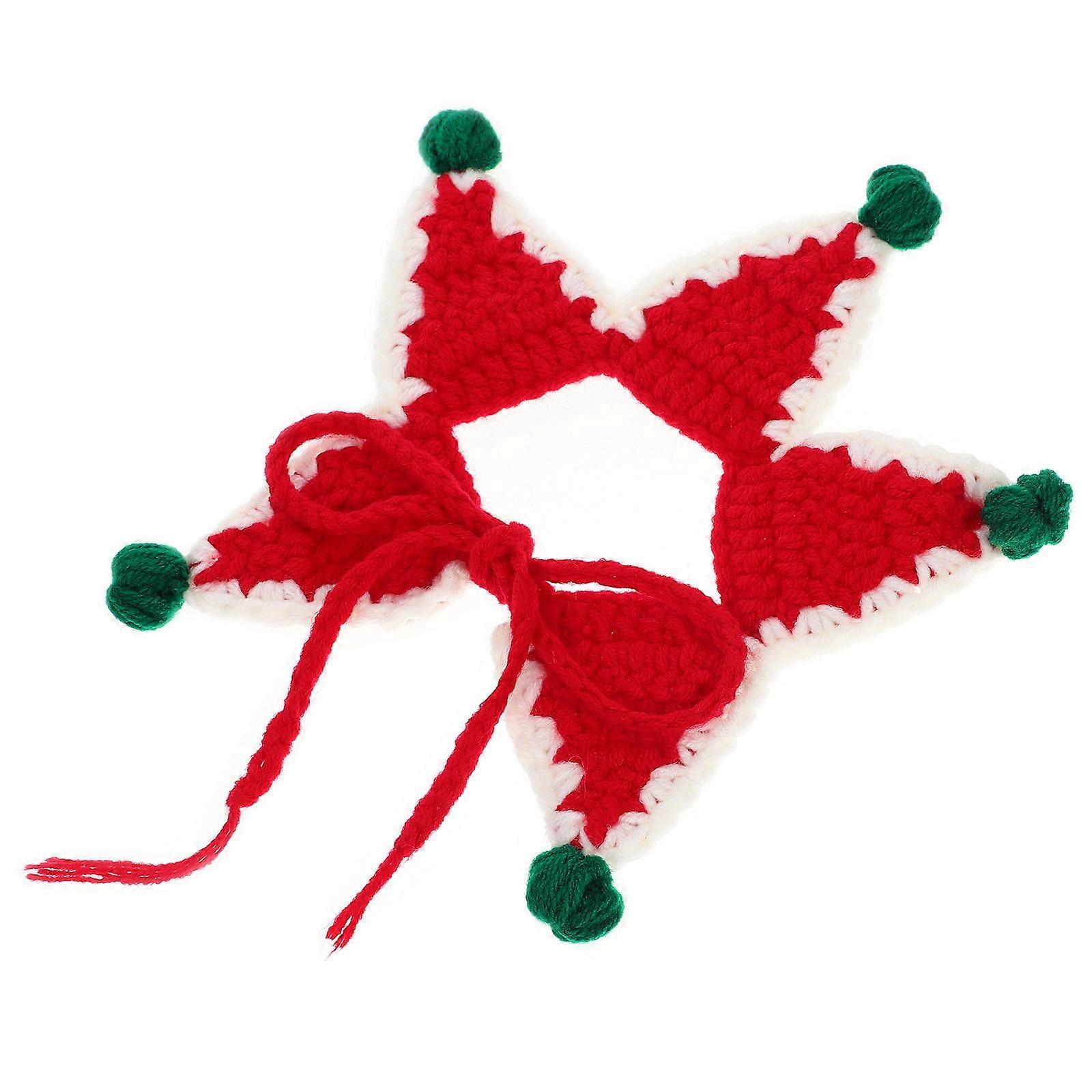 Star Shape Warm Pet Scarf For Cats Decoration And Comfort With Red Color In 16X16Cm Size 1 Set