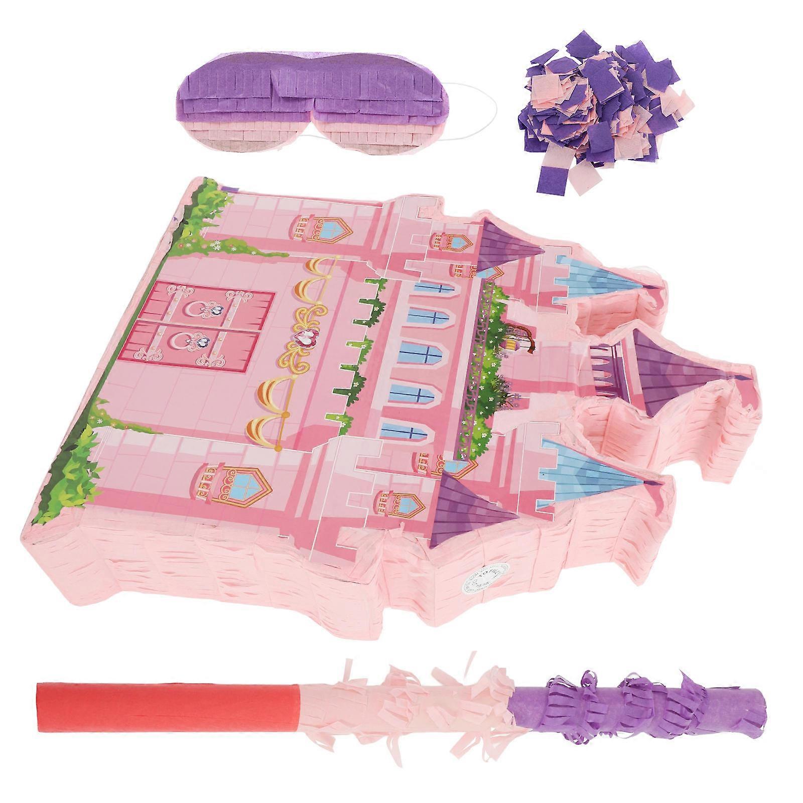 Princess Castle Hanging Pinata 1Set Paper Multi Color Interactive Fun Candy Holder for DIY Parties