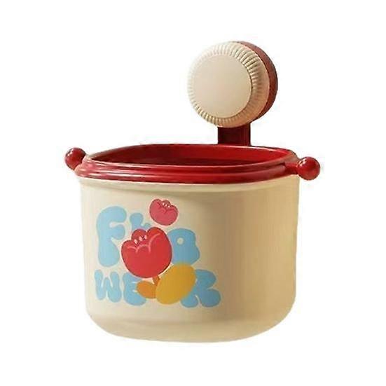 Suction Cup Trash Can Strong Load-bearing Large Capacity Easy to Install Wall Mounted Face Wash Towel Storage Bin Paper Basket