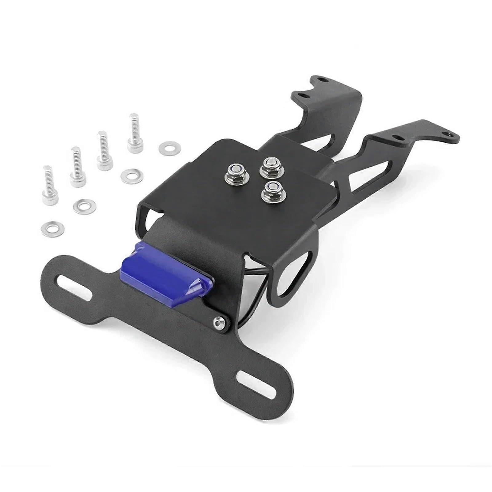 License plate holder for motorcycle compatible with MT07, MT09 Tracer, with light (blue)
