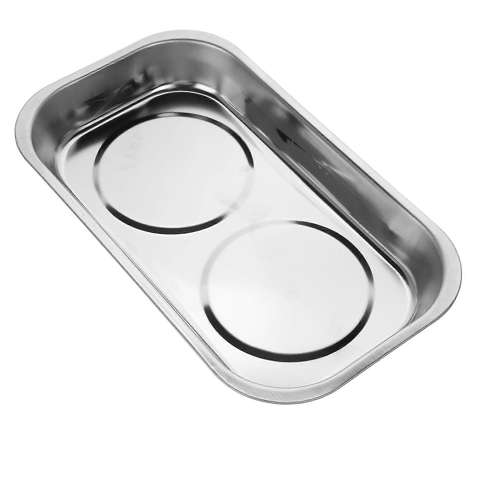 Stainless Steel Magnetic Part Tray with Large Capacity for Mechanics Tool Organizer for Nuts Bolts