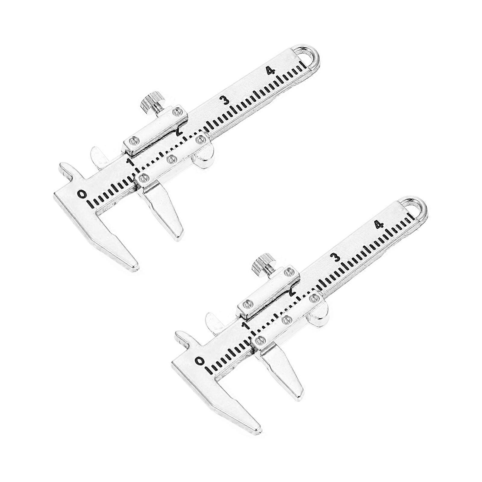 Durable Zinc Alloy Pocket Caliper for Decor Silver Color Suitable Size Easy to Carry 2PCS