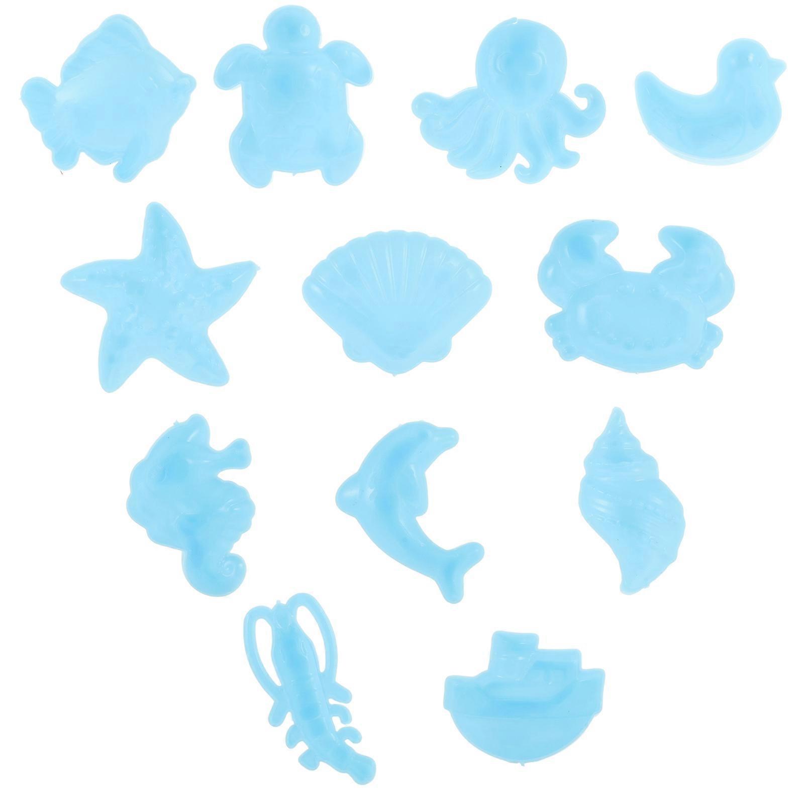 12Set Beach Sand Molds Set For Kids Ocean Creature Shapes In Purple To Promote Cognitive Skills
