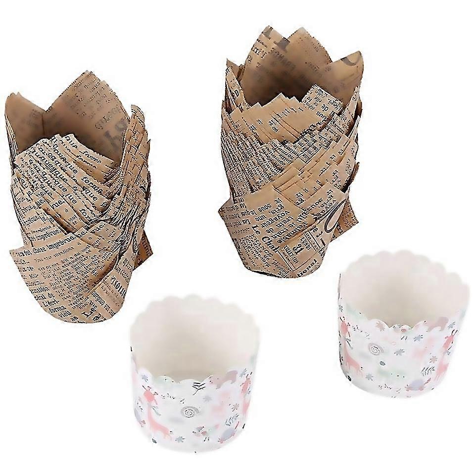150 Pcs Tulip Cupcake Liners Baking Cups Muffin Liner Greaseproof Paper Cupcake Wrappers For Weddin