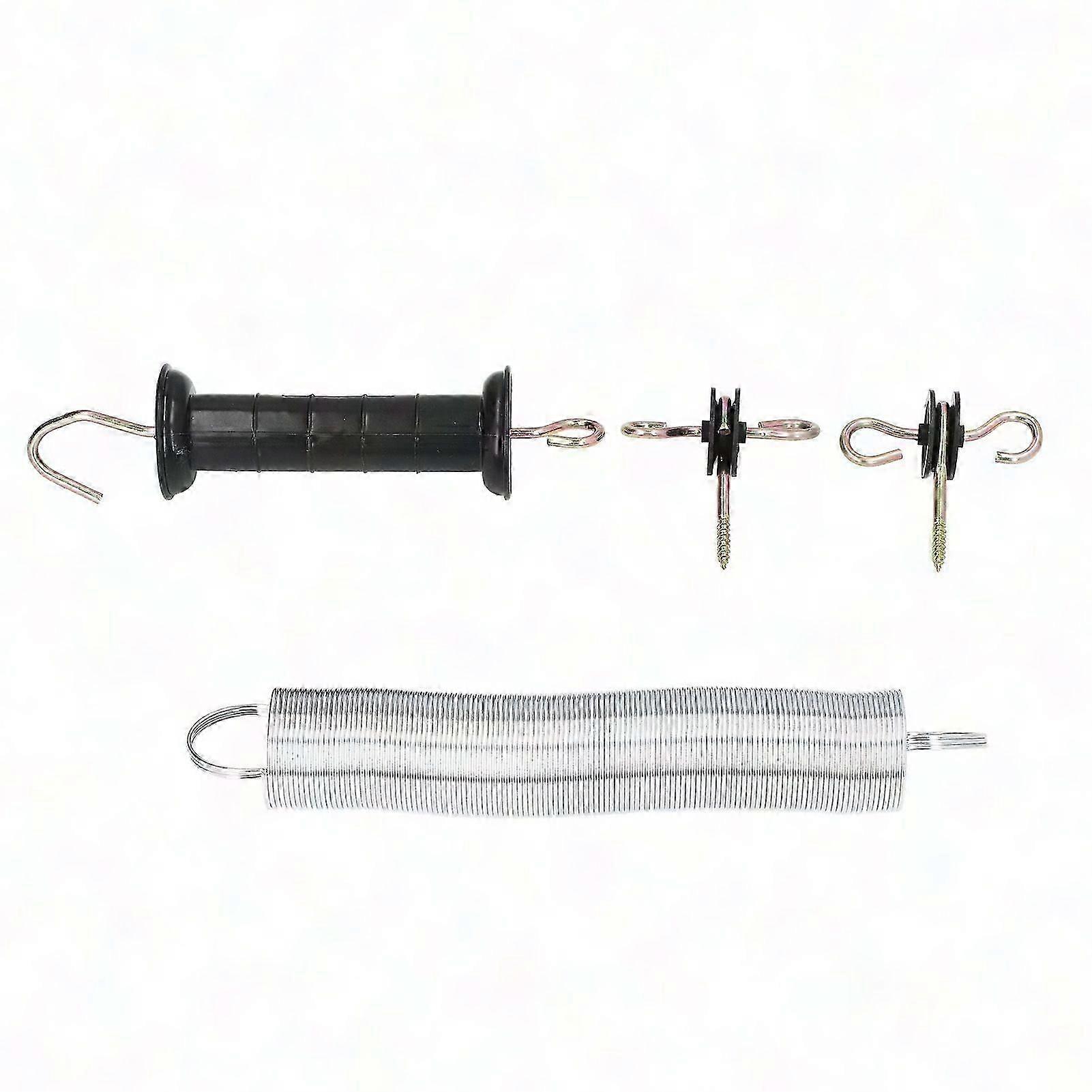 Electric Fence Gate Kit 5M PP Iron Spring Door with Handle & Insulated Nails for Livestock