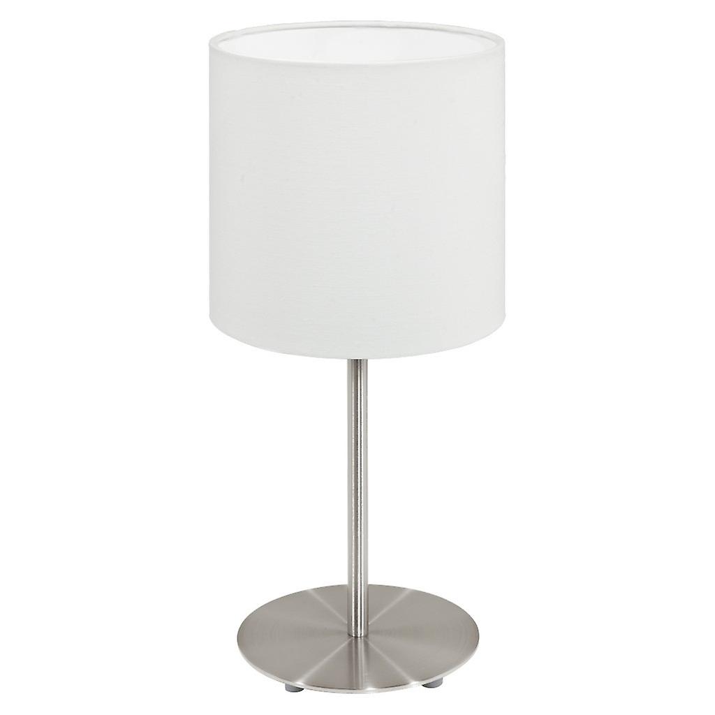 Pasteri Table Lamp With Round Shade Satin Nickel
