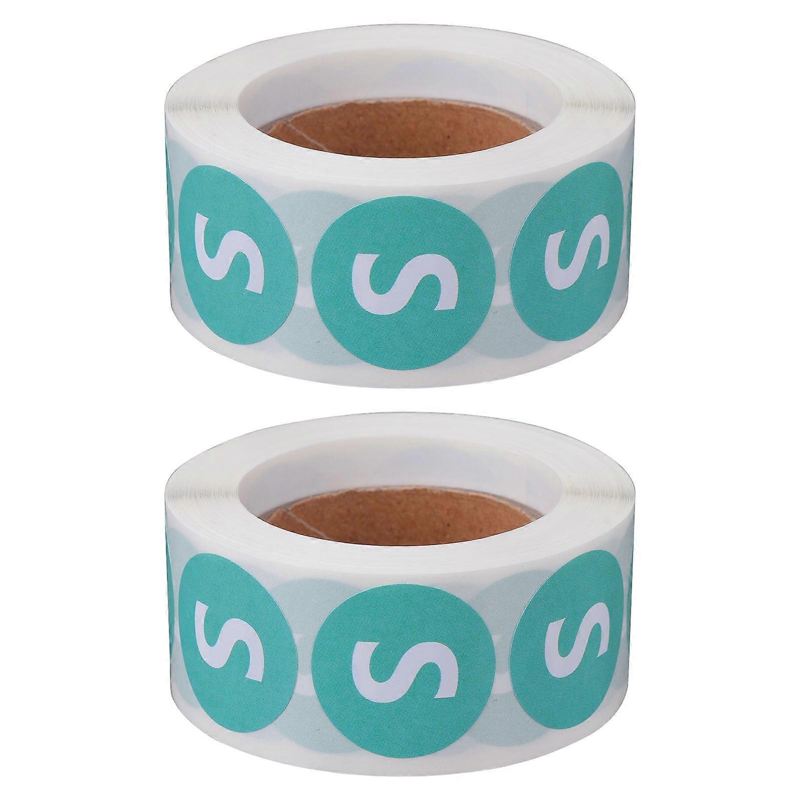 Size Sticker Labels 2 Roll Set Perfect For Displaying Clothing Sizes On Gloves Hats T-Shirts Sweaters Coats Trousers Premium Round Shape