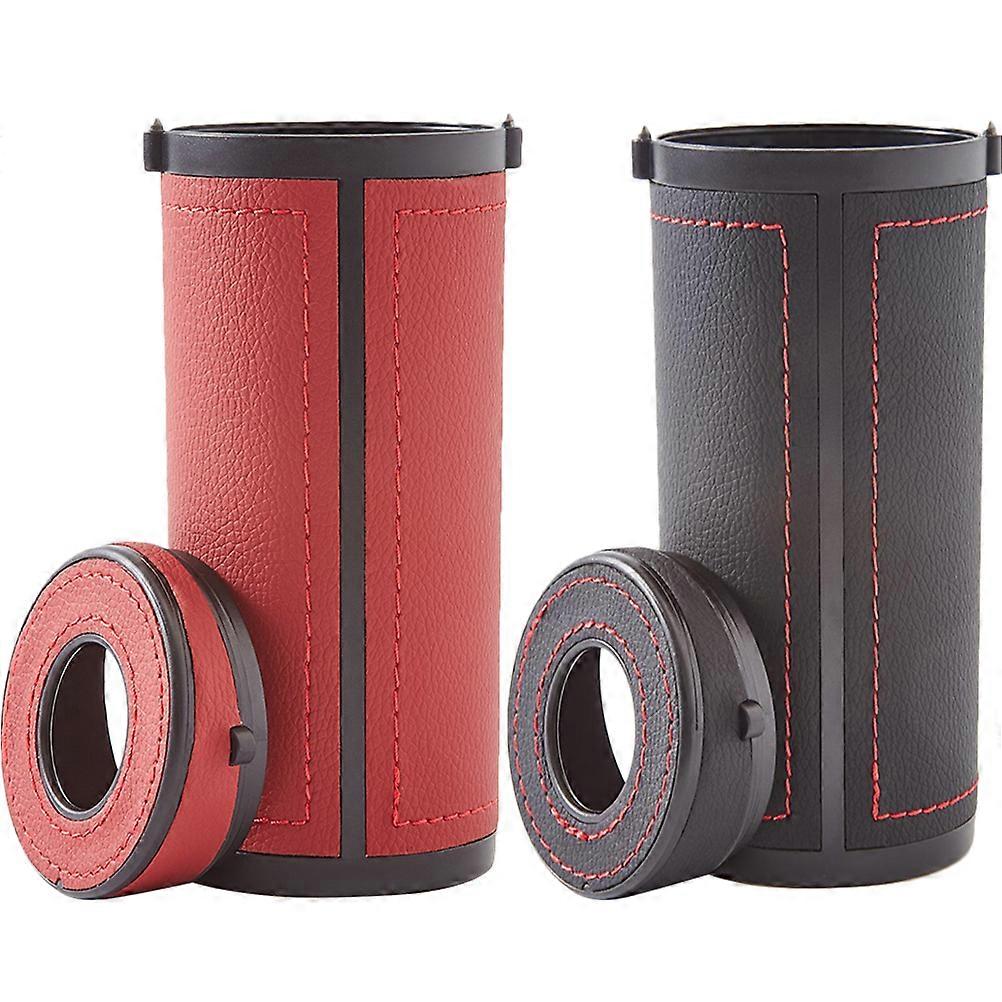 2pcs Car Tissue Holders - Cylinder Tissue Tissues Cylinder Car Tissue Tube Pu Round Tissues Holder Napkin Organizer For Car Container Tissues