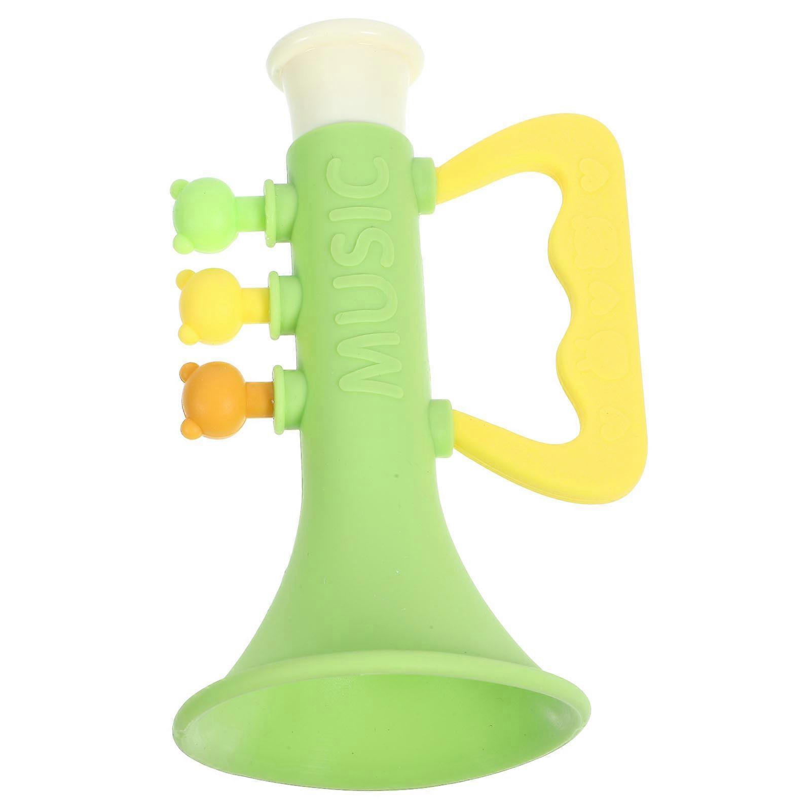 Plastic Trumpet Noise Maker for Party Green Cartoon Musical Toy Horn
