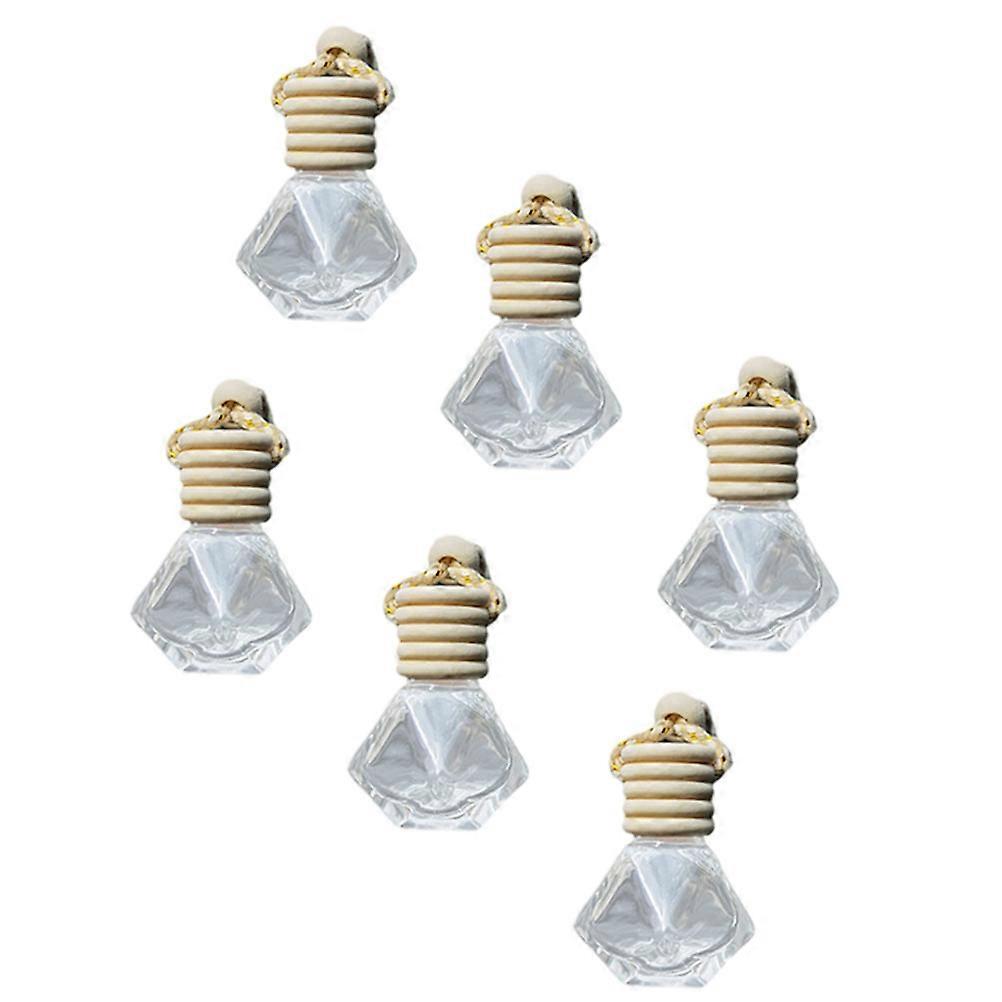 6pcs Car Perfume Bottles Clear Essential Oil Diffusers Aromatherapy
