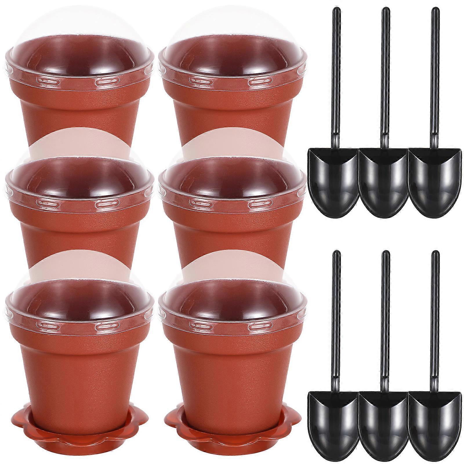 10Pcs Flower Pot Dessert Serving Cups For BBQs Featuring Freezable And Disposable Functionality