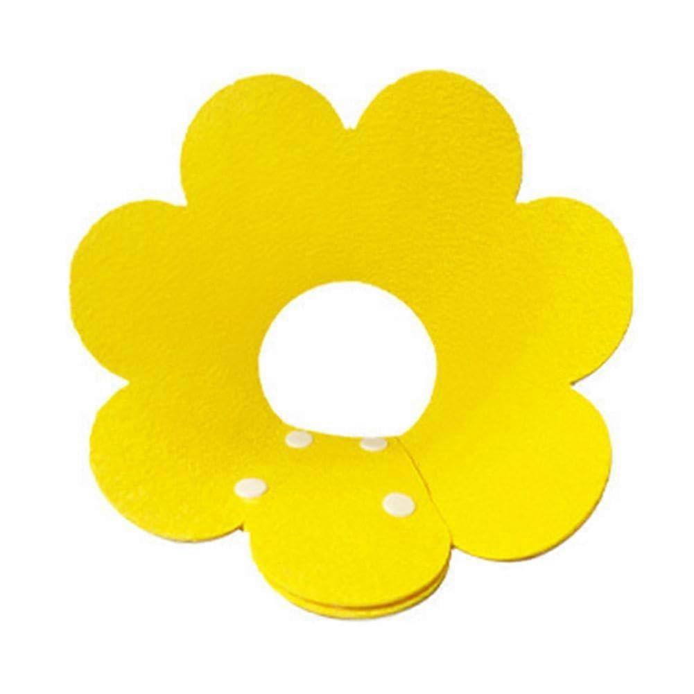 E-Collar Adjustable Felt Flower Collar For Dogs And Cats Soft Protective Cone Size S Yellow