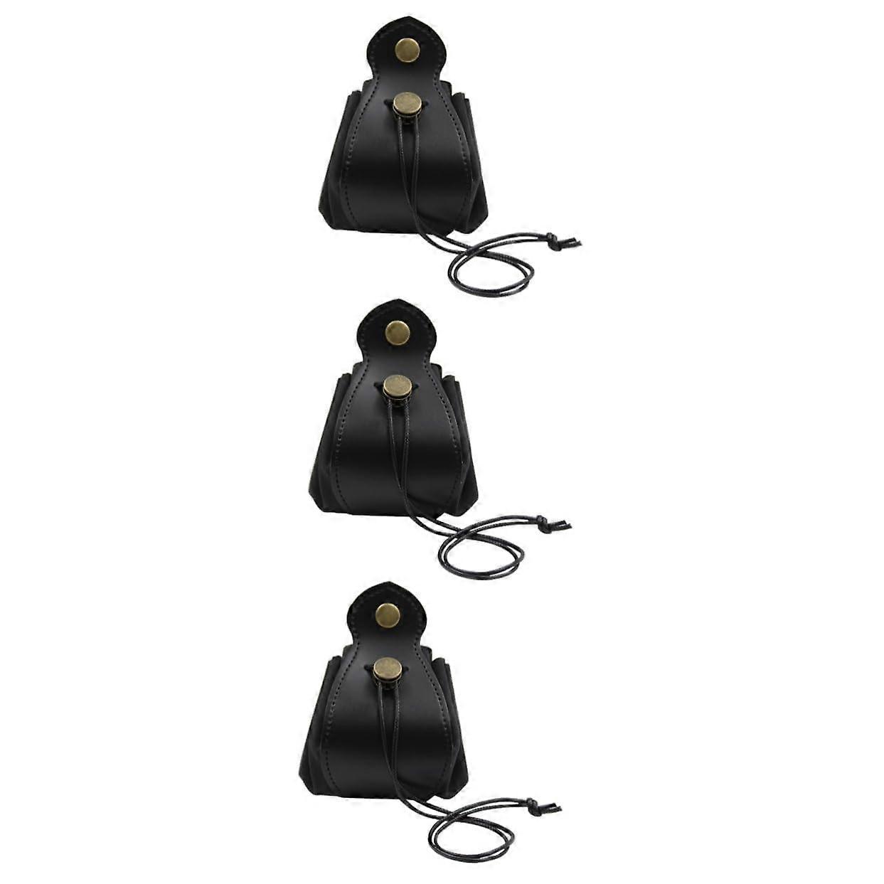 Pack of 5 Leather Storage Bags for Dice Game Cube Travel Compact Vintage Cosmetic Wallet Purses Small Size