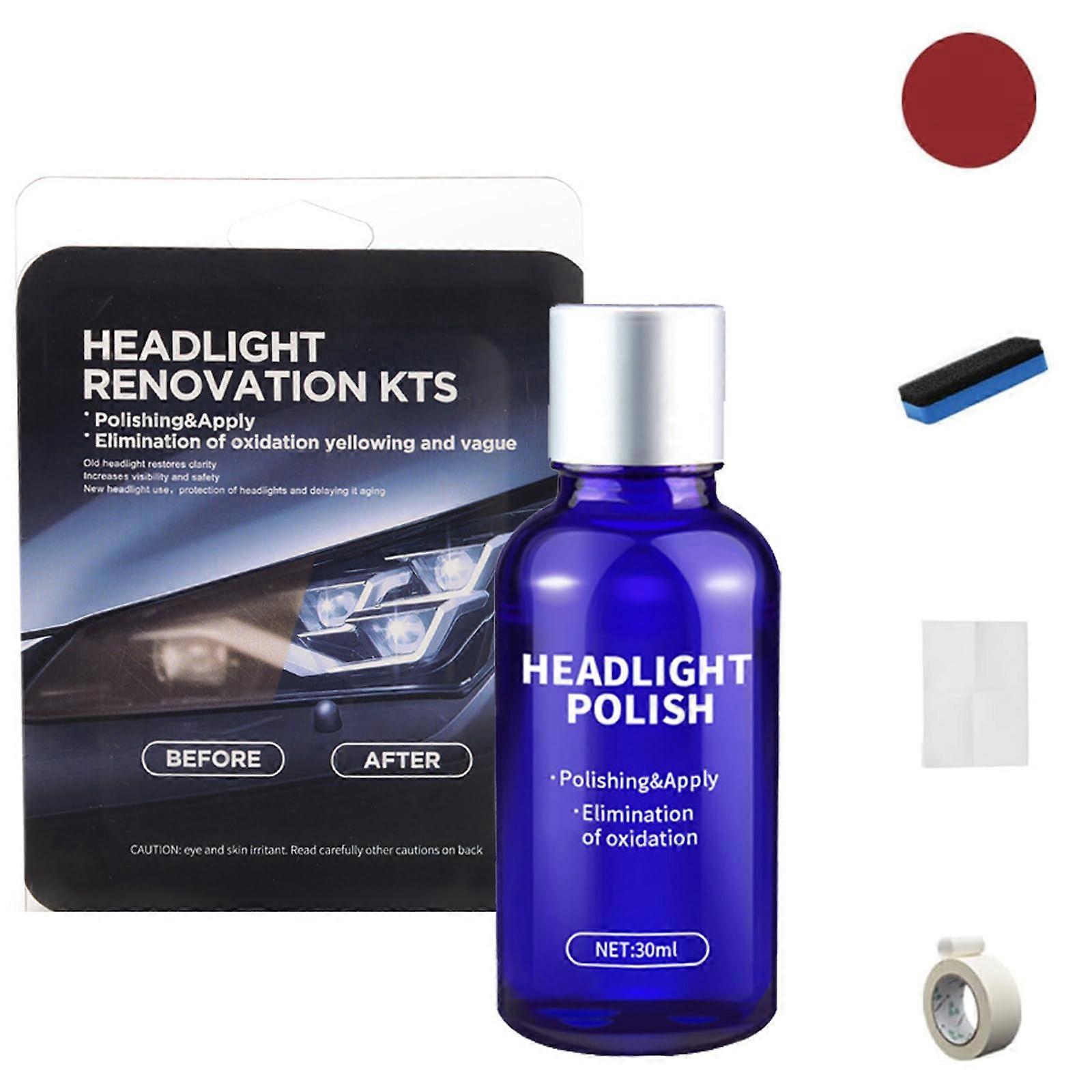 Headlight Polish Cleaner 30 Ml Car Headlight Restoration Kit With Restowipes