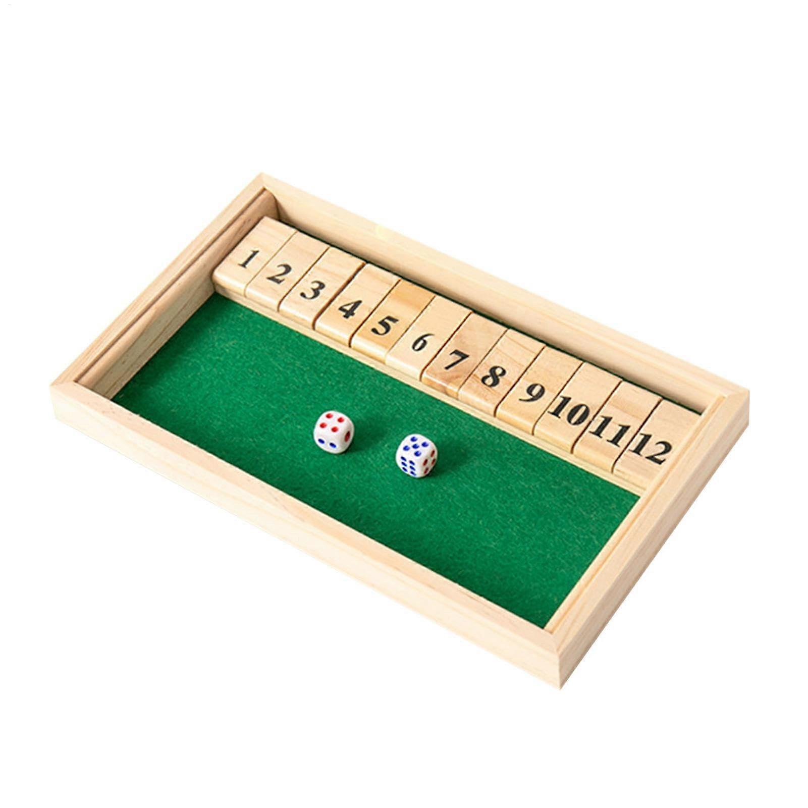 Close the Box Wooden Dice Game Box With Lid For Adults And Families, Table Dice Game, 12 Numbers