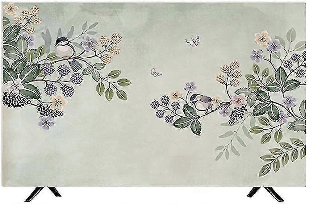 2025 Protective Case For Tv Inside Dustproof Tv Cover Birds Flower Pattern 19-65 Inch