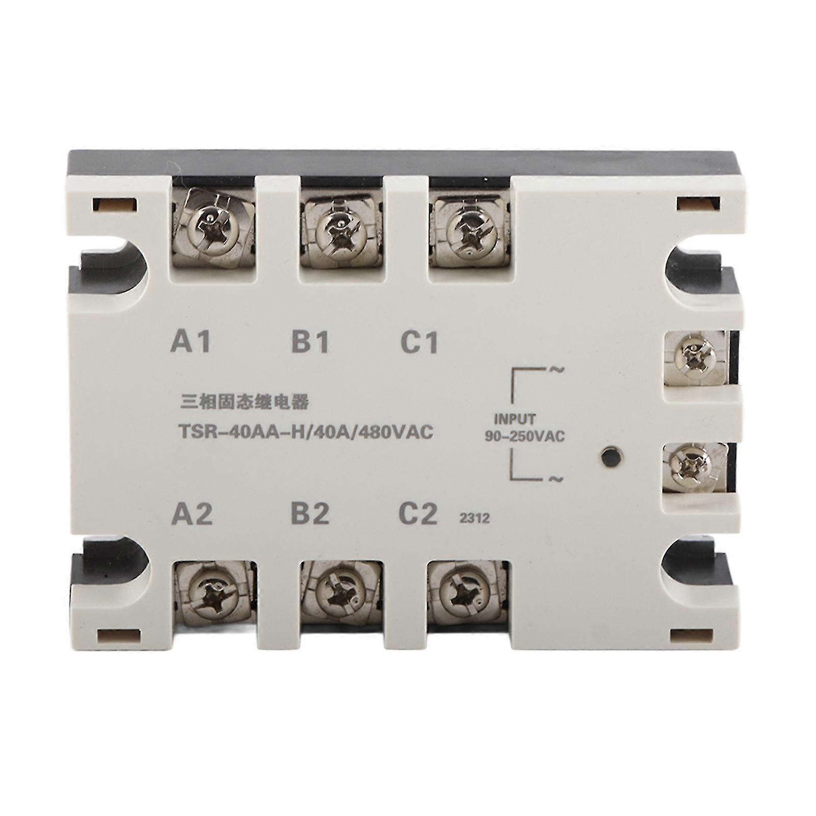 3 Phase 40A AC AC Solid State Relay SSR Input 90?250VAC Load 24?480VAC TSR?40AA H 2025