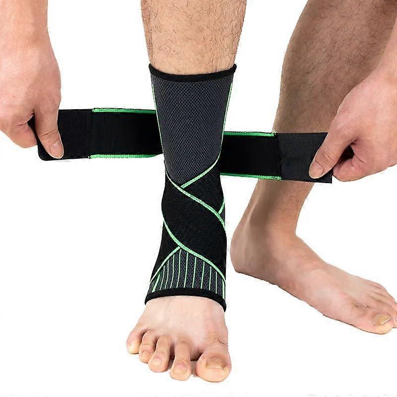 Ankle Support Set Of 2 Compression Sports Ankle Supports For Basketball Mountaineering Green Size Medium