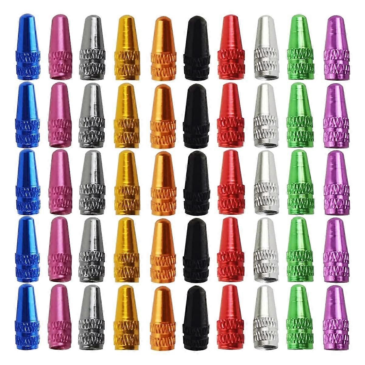 50 Pieces Presta Valve Caps for Bicycles - French Style Dust Covers for Tire Protection, Durable Rubber Material