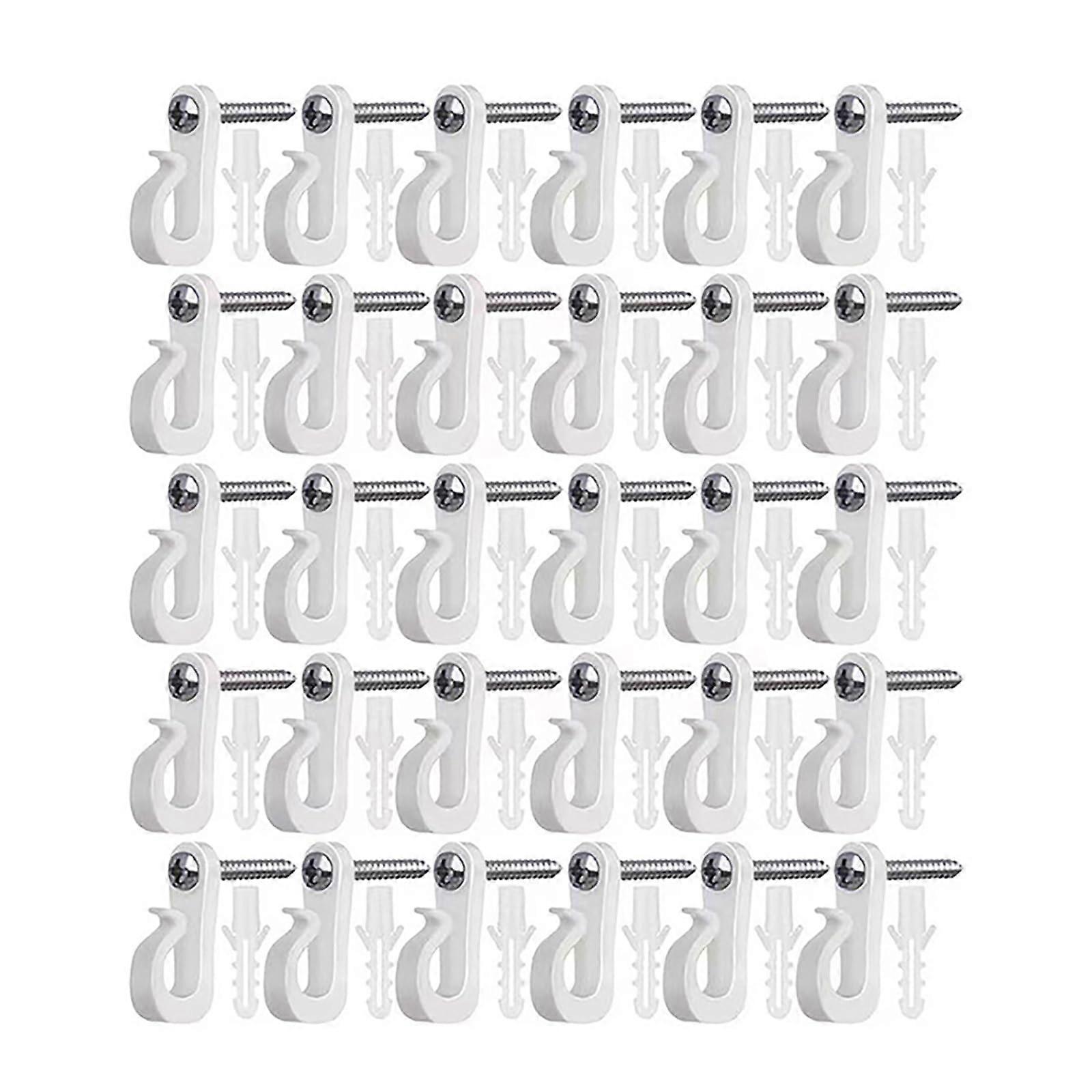 White Gutter Hook for Holiday Lights, Multi-Purpose Hanging Organizer, Durable Material, Adjustable Size, Weather Resistant