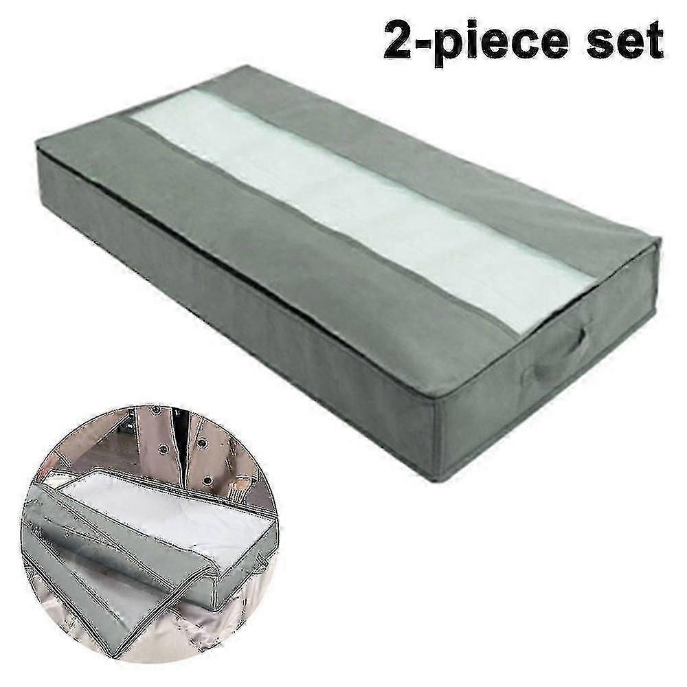 2-Pack Underbed Storage Bags with High-Density Fabric for Blankets