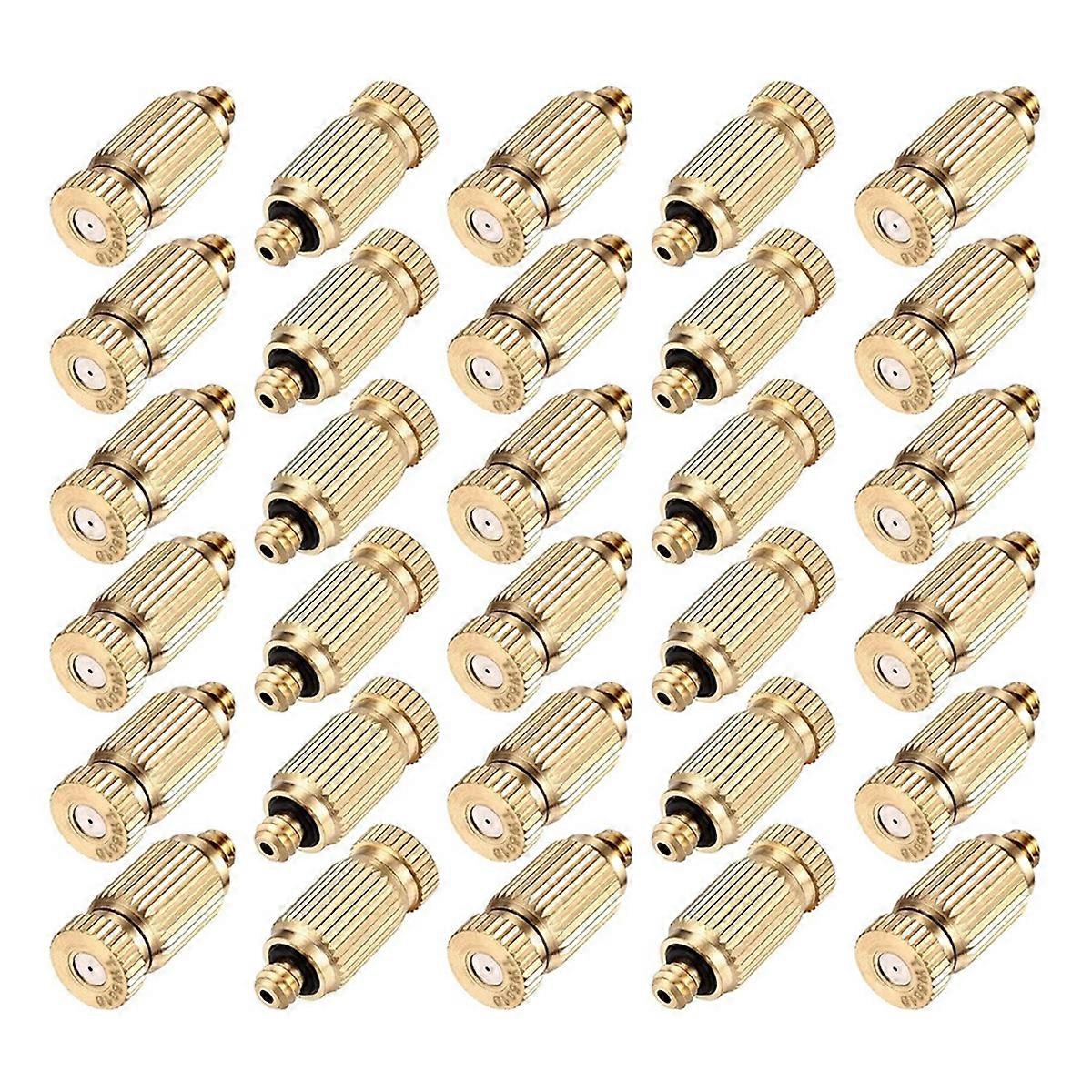 10 Pcs Brass Misting Nozzle, 0.02inch/0.5mm Orifice High Pressure Sprays Misting Nozzle Outdoor Anti Drip Sprays Head